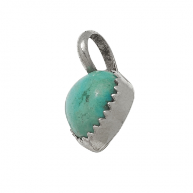 Pendentif fait d'une turquoise sur argent PE579 - Harpo Paris