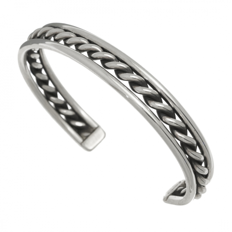 Bracelet torsade en argent massif BR893 - Harpo Paris