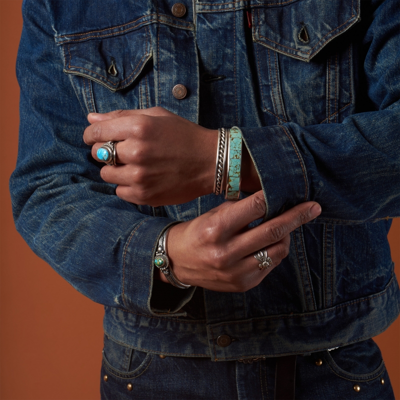 Bague Navajo en turquoise et argent pour homme, BA375 - Harpo Paris