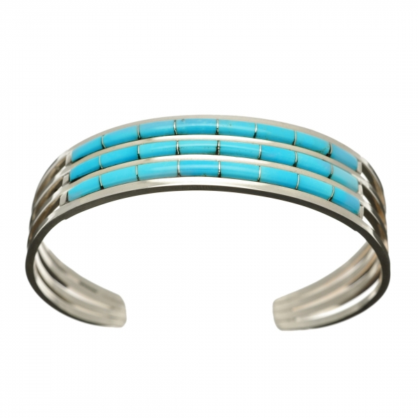 Zuni bracelet for women BR330 in turquoise and silver - Harpo Paris