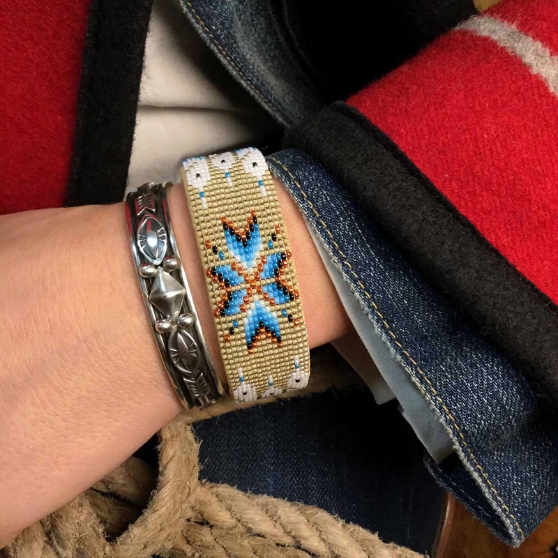 Navajo bracelet for women BR406 in silver - Harpo Paris