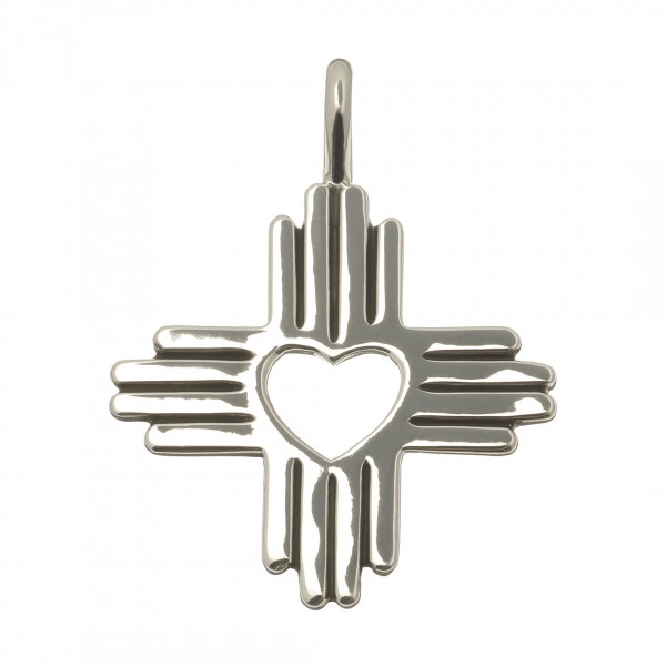 Harpo Paris pendant PE273 Santa Fe cross and heart in silver