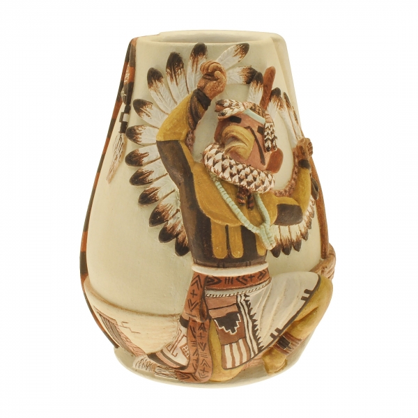 Unique pottery MIS04 with an eagle dancer - Harpo Paris