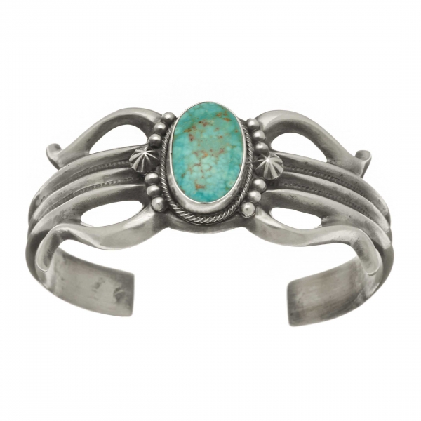 Navajo bracelet for men BR489 in turquoise and silver - Harpo Paris