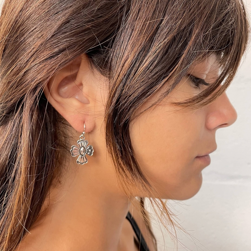 Harpo Paris earrings BO232 silver cross
