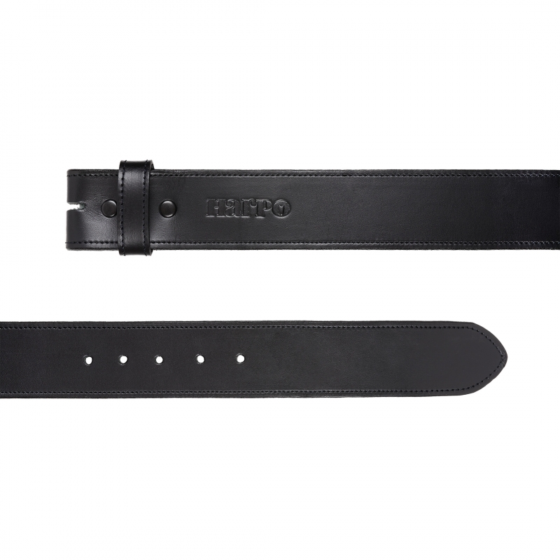 Black leather belt CU02